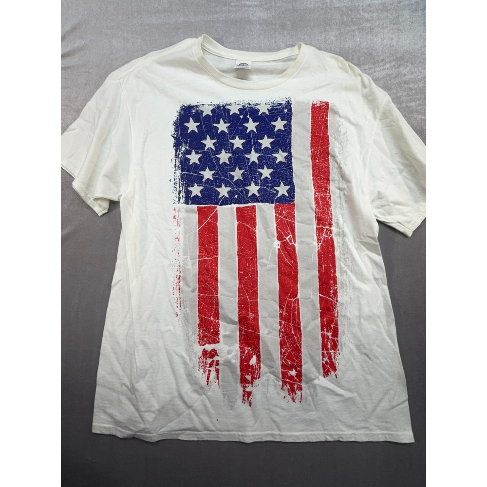 Delta United‎ States Flag Men Shirt White Size XL